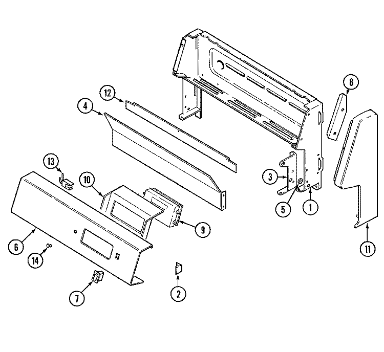 CONTROL PANEL Diagram and Parts List for CRG8200BAW  Maytag Range