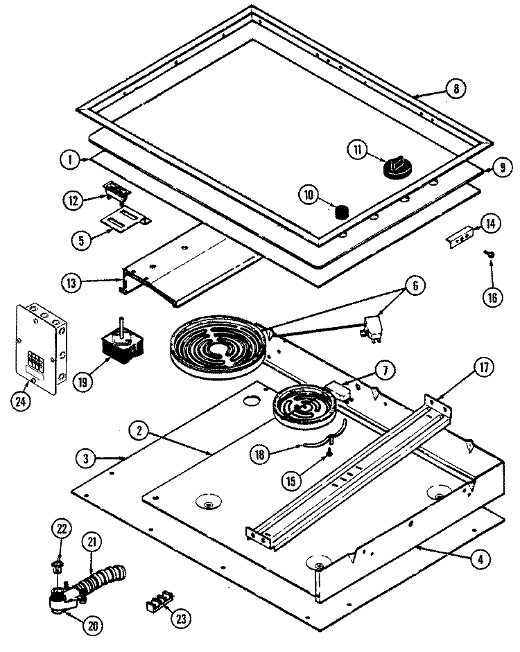 TOP ASSEMBLY (CSE9000AD) (SERIES 10) Diagram and Parts List for CSE9000ADE  Maytag Cooktop