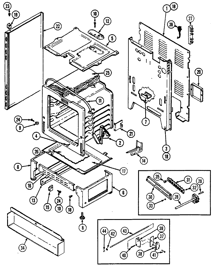 BODY Diagram and Parts List for CRE7700ADW  Maytag Range