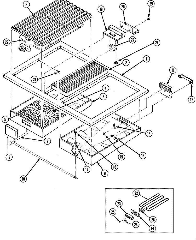 TOP ASSEMBLY Diagram and Parts List for CDE8300ACB  Maytag Range