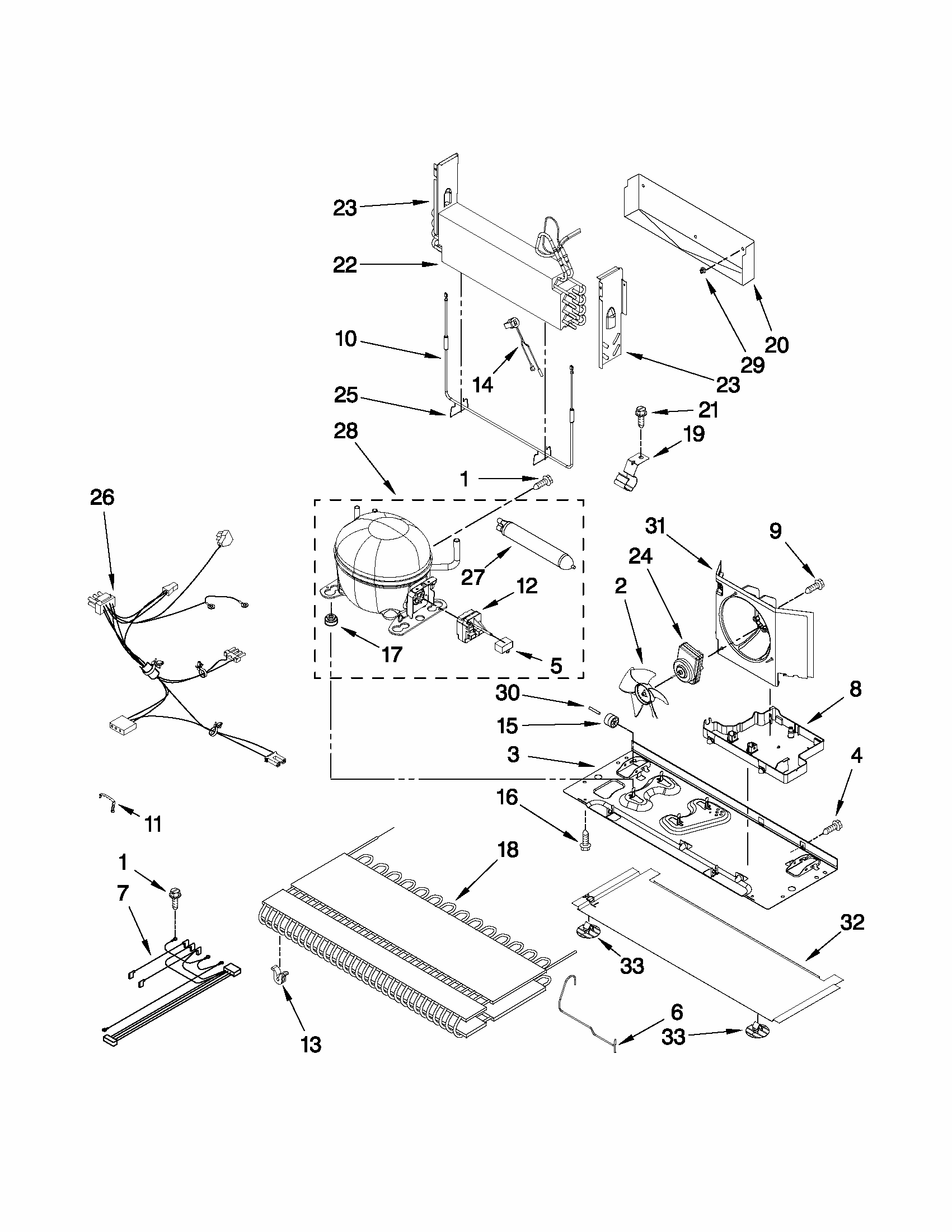 Unit Parts Diagram and Parts List for GB2026PEKB5  Amana Refrigerator