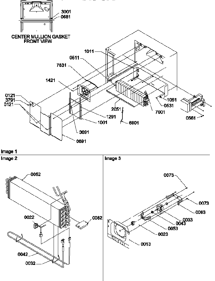 Evaporator And Fan Motor Assemblies Diagram and Parts List for TG18V1L-P1194604WL  Amana Refrigerator