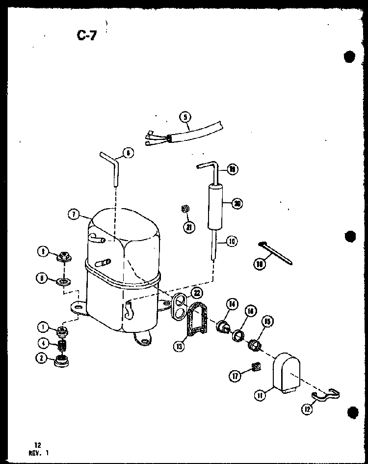 Compressor Diagram and Parts List for ES218-3ML P67535-10R Amana Air Conditioner