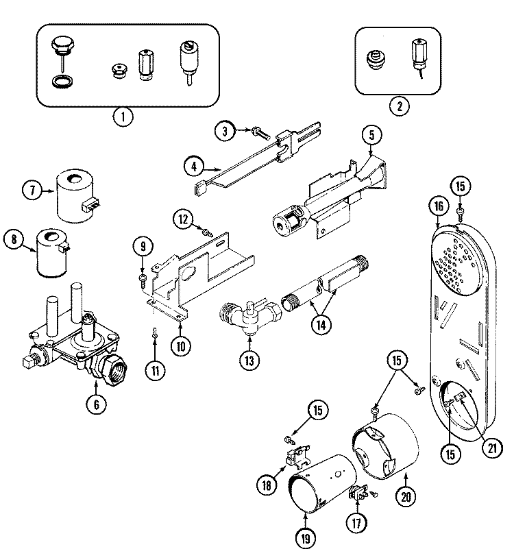 GAS VALVE Diagram and Parts List for LDG9814AAL  Maytag Dryer