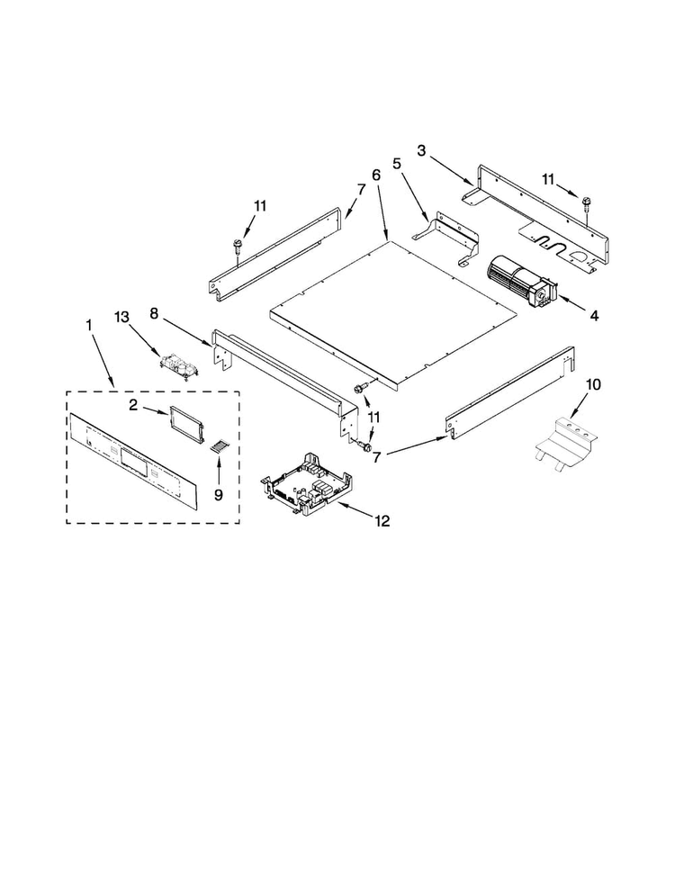 Control Panel Parts Diagram and Parts List for JJW3830WP00  Jenn-Air Wall Oven