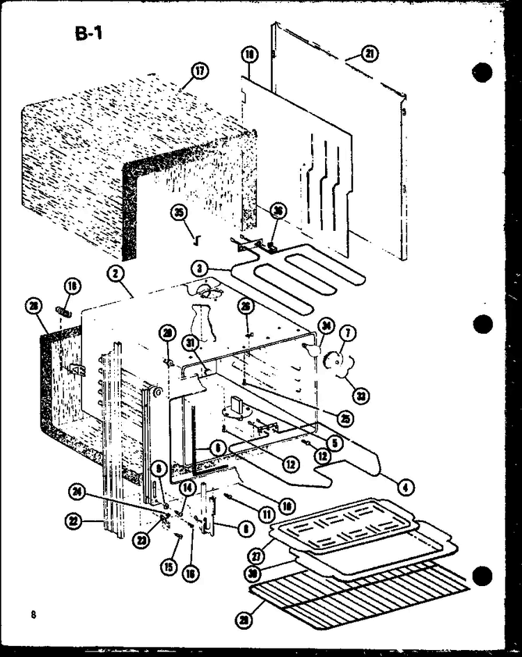 Main Body Diagram and Parts List for ARR301-P85450-1S  Amana Range