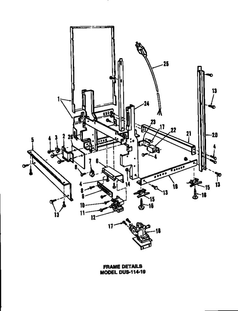Frame Details 2 Diagram and Parts List for DUS-414-19  Maytag Dishwasher