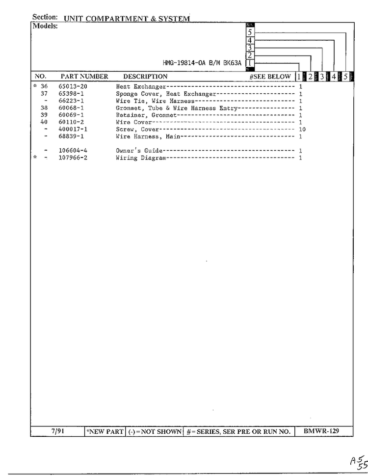 Unit Compartment And System Page 3 Diagram and Parts List for 19814-0A  Admiral Refrigerator