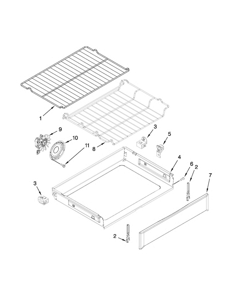 Internal Oven Parts Diagram and Parts List for MGR8880AS1  Maytag Range