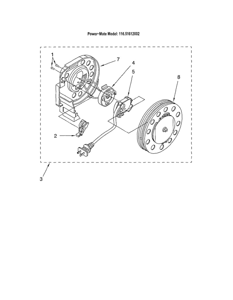Power Cord Reel Diagram and Parts List for 11621612002  Kenmore Canister Vacuum