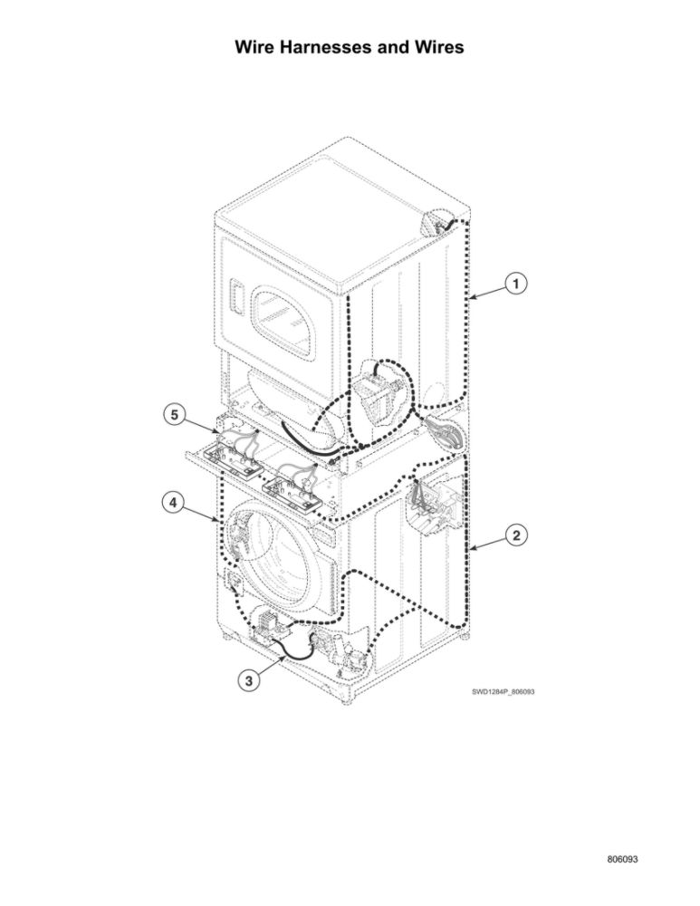 Wire Harnesses/Wires Diagram and Parts List for ATGE9ASP115TW01  Speed Queen Washer Dryer Combo