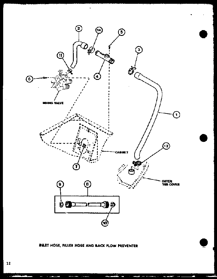 Section 1 Diagram and Parts List for LWD773 P7804717W Amana Washer