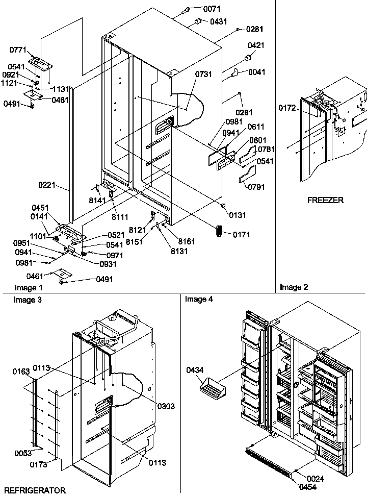 Cabinet Parts And Toe Grille Diagram and Parts List for SB520SW-P1185003WW  Amana Refrigerator