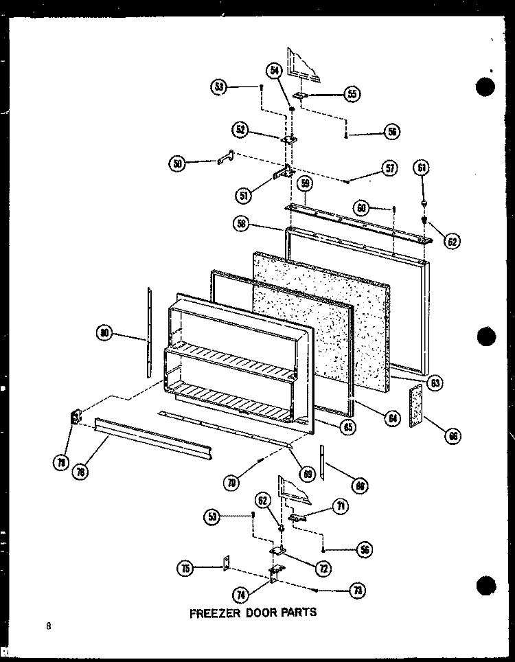 FZ DOOR PARTS Diagram and Parts List for BC20WC P6023515W C Amana Refrigerator