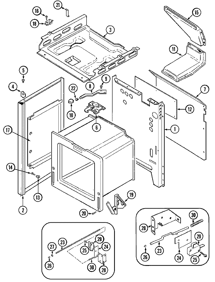 BODY Diagram and Parts List for CRG8600BAL  Maytag Range