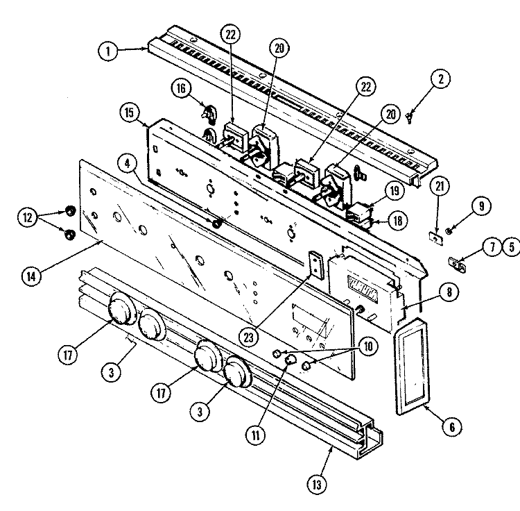 CONTROL PANEL Diagram and Parts List for CWE7000ACB  Maytag Wall Oven