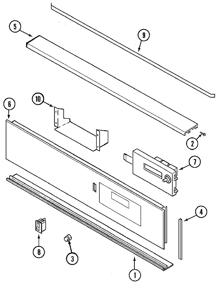 CONTROL PANEL Diagram and Parts List for CWE9000BDB  Maytag Wall Oven