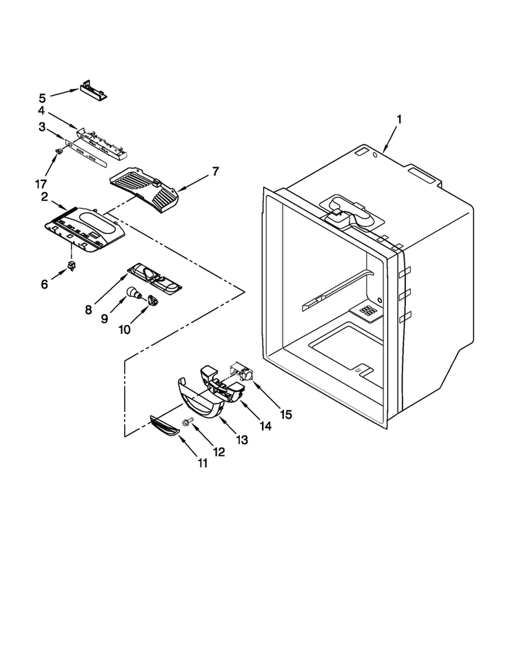 Refrigerator Liner Parts Diagram and Parts List for MFF2558VEB6  Maytag Refrigerator