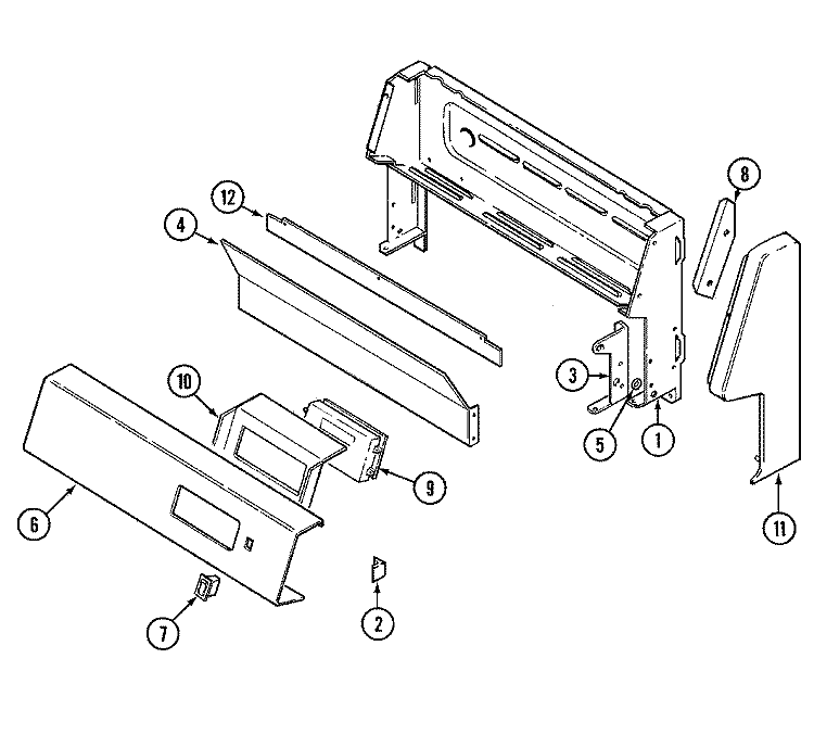 CONTROL PANEL Diagram and Parts List for CRG9600AAW  Maytag Range