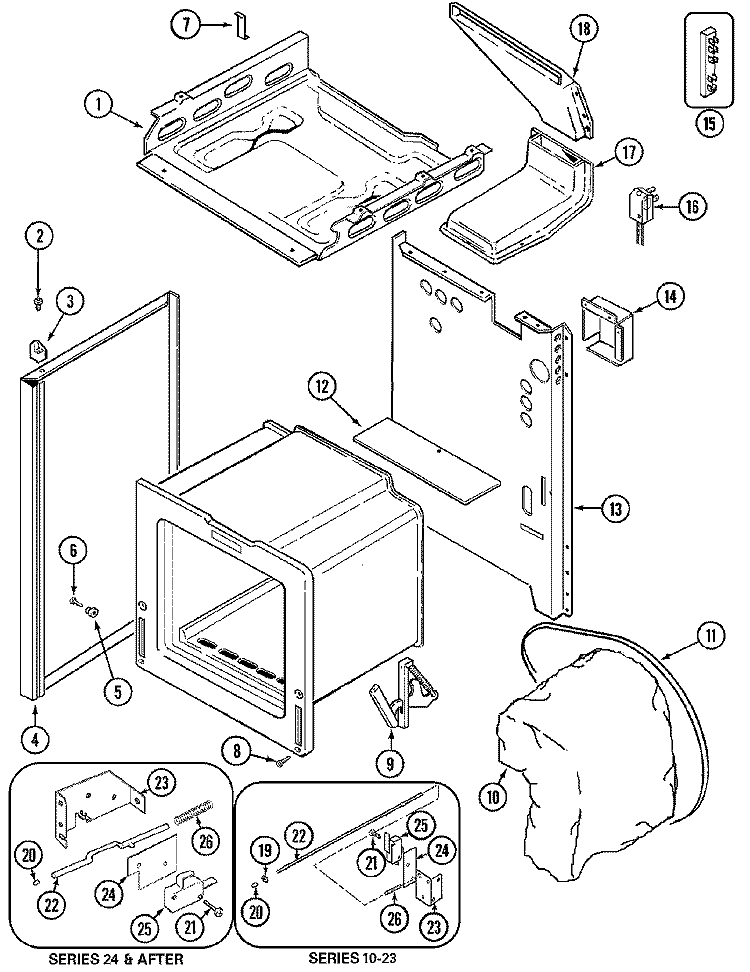 BODY Diagram and Parts List for CRG7700AAL  Maytag Range