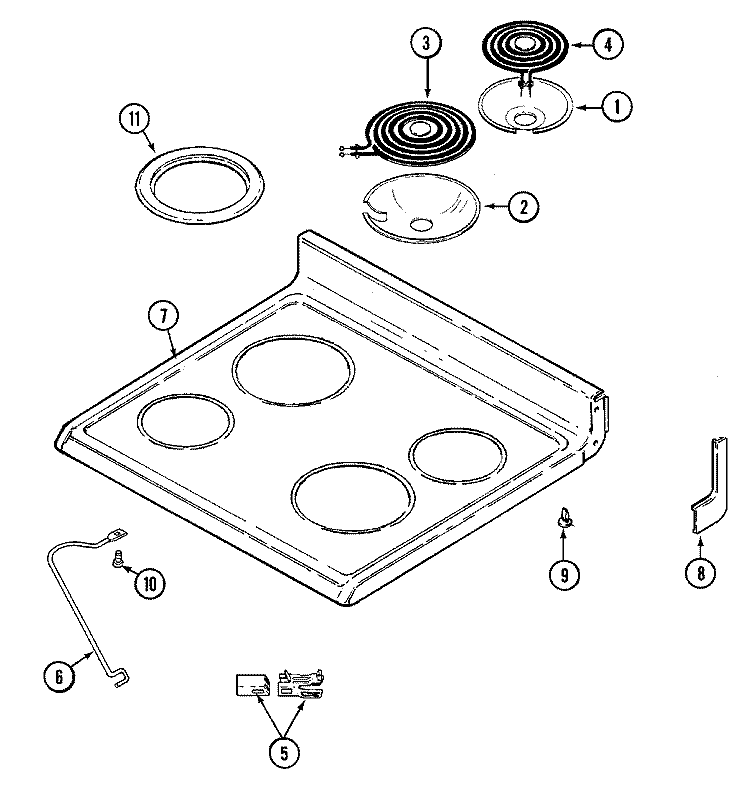 TOP ASSEMBLY Diagram and Parts List for CRE8600ACL  Maytag Range