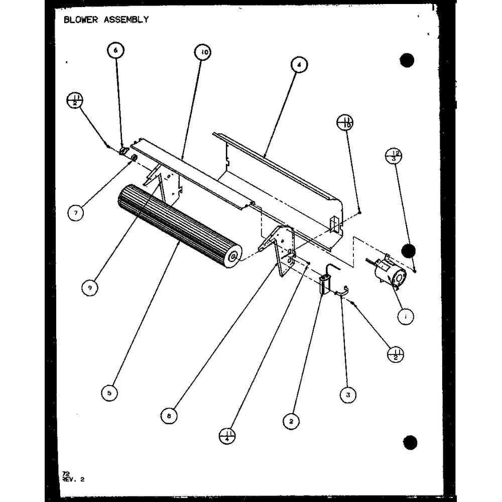 Blower Assembly 5 Diagram and Parts List for PTC12400EC P9872415R Amana Air Conditioner