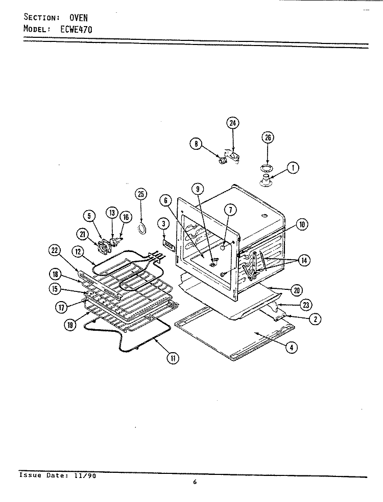 OVEN (ECWE470) Diagram and Parts List for ECWE470  Maytag Wall Oven