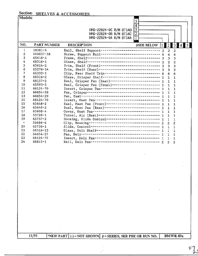 Shelves And Accessories Page 2 Diagram and Parts List for 22824-0B  Admiral Refrigerator