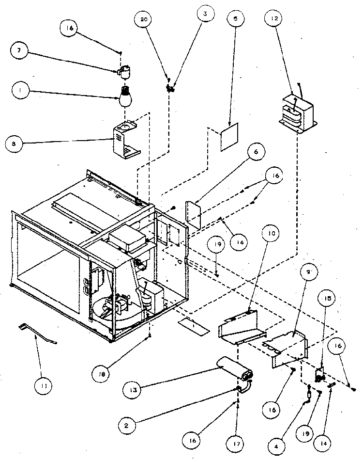 Transformer Diagram and Parts List for RBG6358P  Amana Microwave