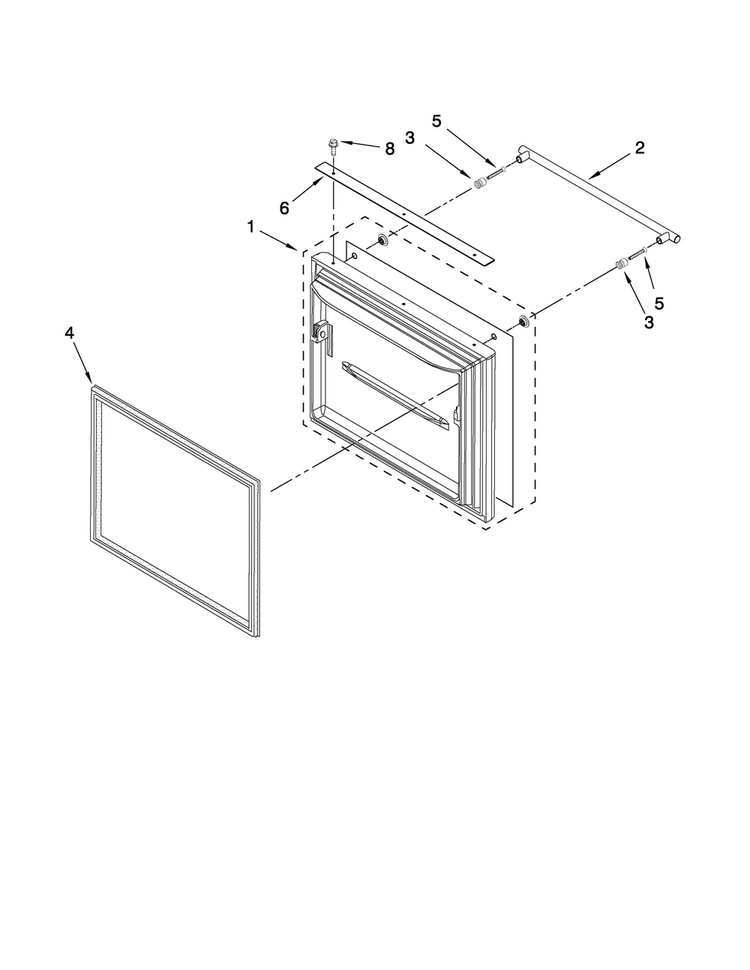Freezer Door Parts Diagram and Parts List for JFC2089HPR3  Jenn-Air Refrigerator
