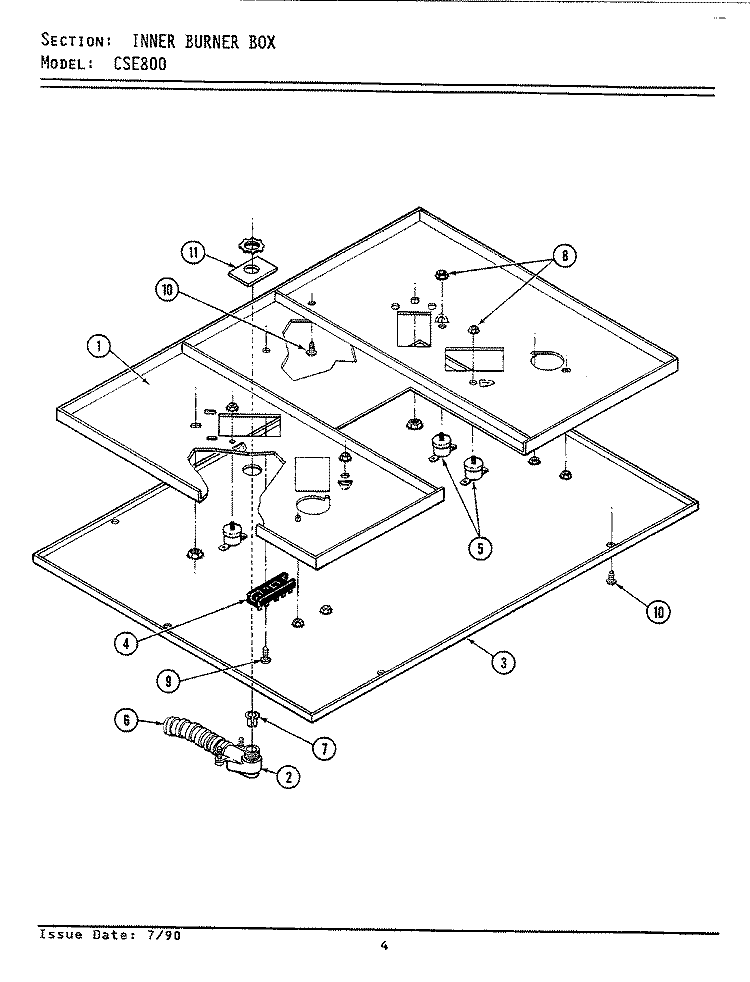 TOP ASSEMBLY Diagram and Parts List for CSE900  Maytag Cooktop