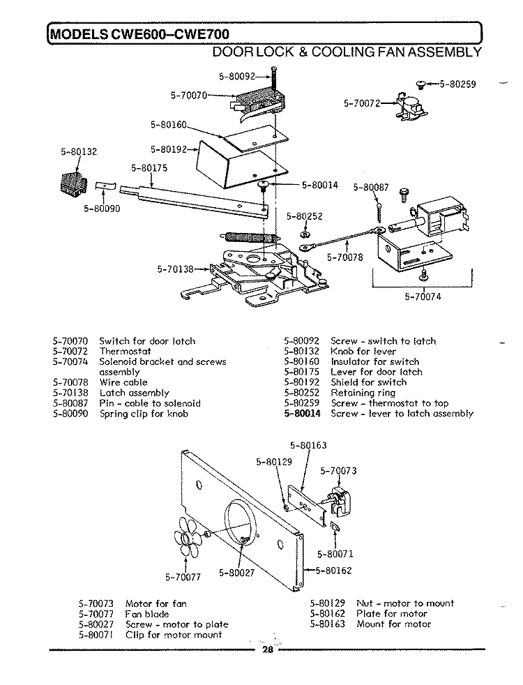 BODY Diagram and Parts List for CWE600  Maytag Wall Oven