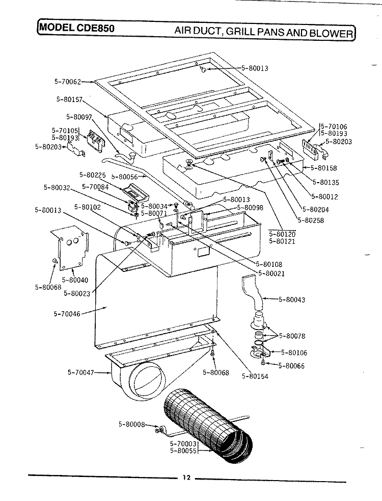 OVEN CAVITY, ELEMENTS & RACKS Diagram and Parts List for CDE850  Maytag Range