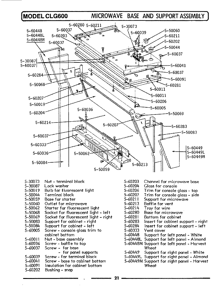 MICROWAVE BASE & SUPPORT ASSEMBLY Diagram and Parts List for GCLG600  Maytag Microwave Oven Combo