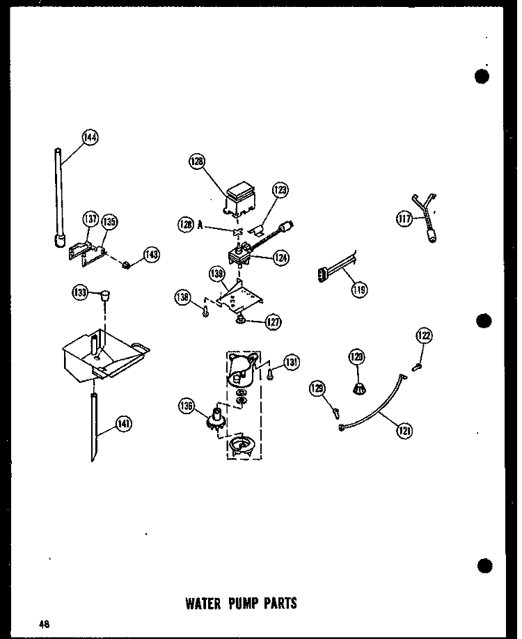 WATER PUMP PARTS Diagram and Parts List for IM5-H P6011901W Maytag Ice Maker