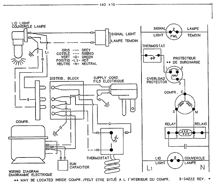 WIRING INFORMATION Diagram and Parts List for RFCA220AAW  Admiral Freezer