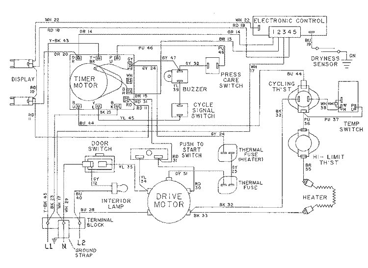 WIRING INFORMATION - LDE8904ACx Diagram and Parts List for LDE8904ACM  Maytag Dryer
