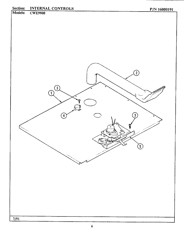 INTERNAL CONTROLS Diagram and Parts List for CWE9900  Maytag Wall Oven