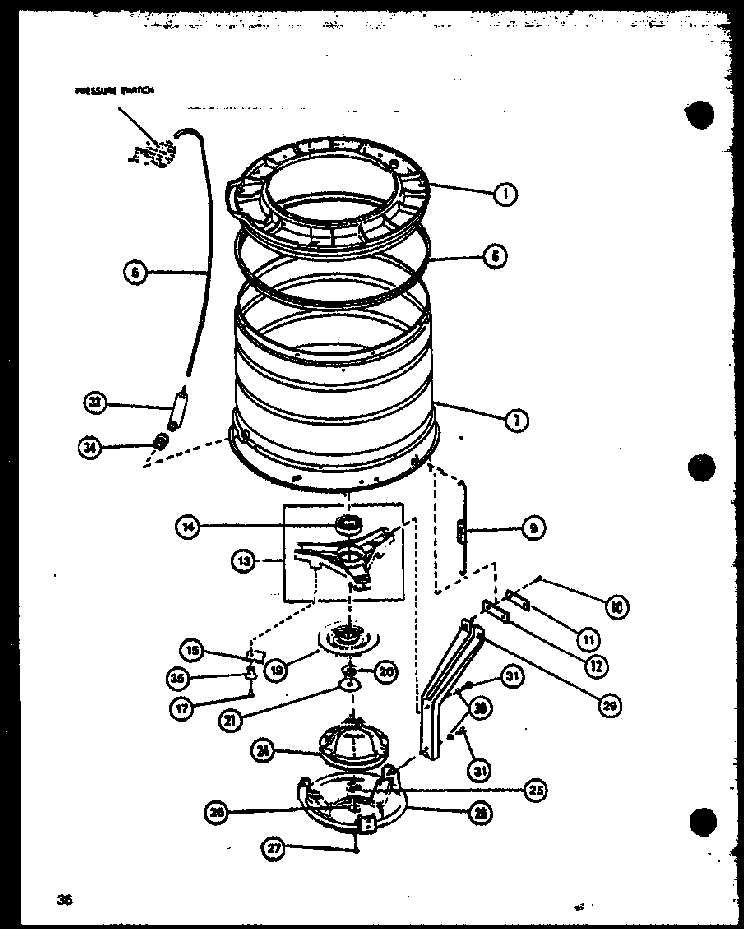 Section 15 Diagram and Parts List for LW3303W P1164316WW Amana Washer