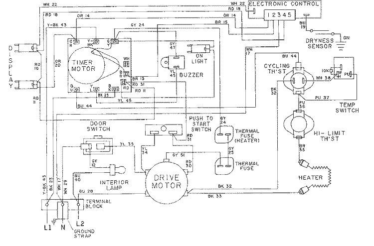 WIRING INFORMATION - LDE9314ACx Diagram and Parts List for LDE9314ACL  Maytag Dryer