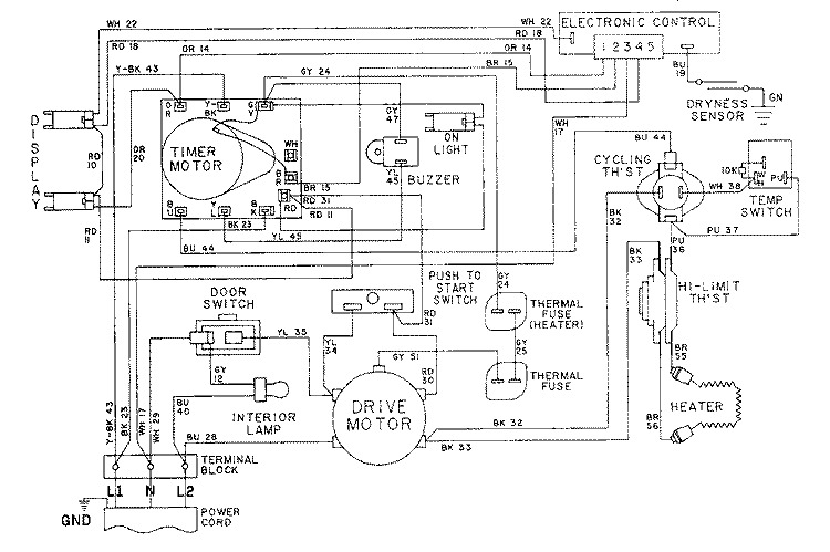WIRING INFORMATION - LDE9314ADE Diagram and Parts List for LDE9314ADE  Maytag Dryer