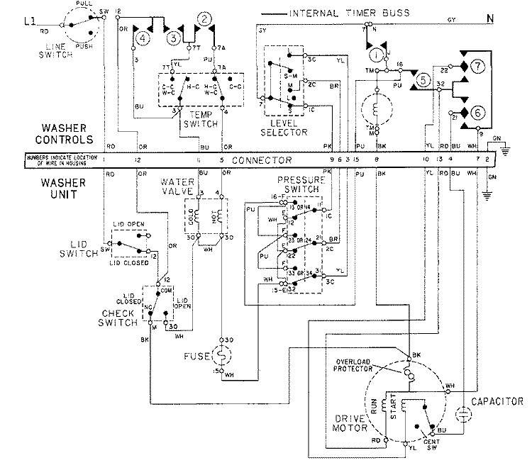WIRING INFORMATION - WASHER Diagram and Parts List for LSG7804ABE  Maytag Washer Dryer Combo