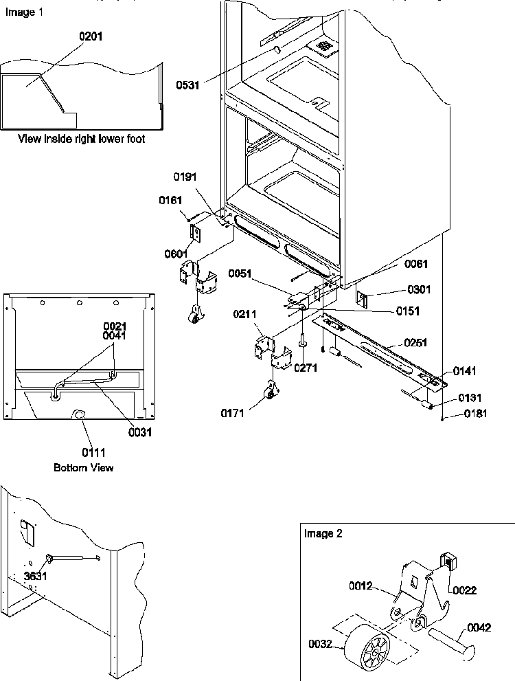 Insulation & Roller Assembly Diagram and Parts List for BX22S5E-P1196704WE  Amana Refrigerator