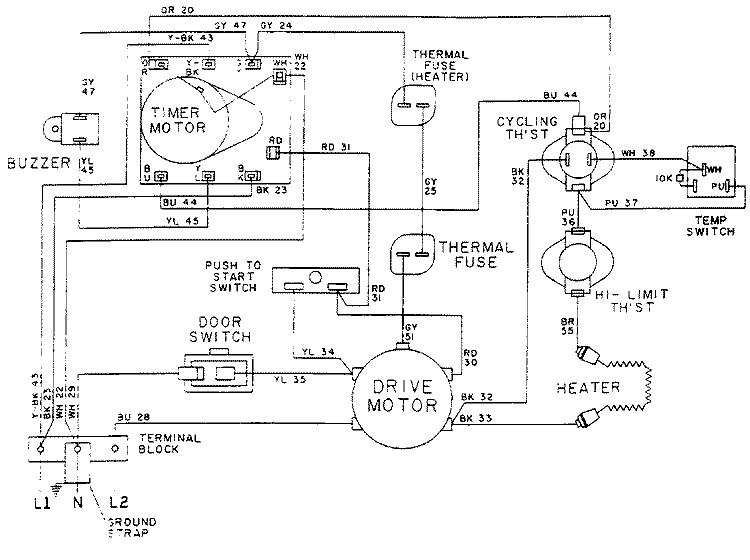 WIRING INFORMATION - LDE8414ACx Diagram and Parts List for LDE8414ACL  Maytag Dryer