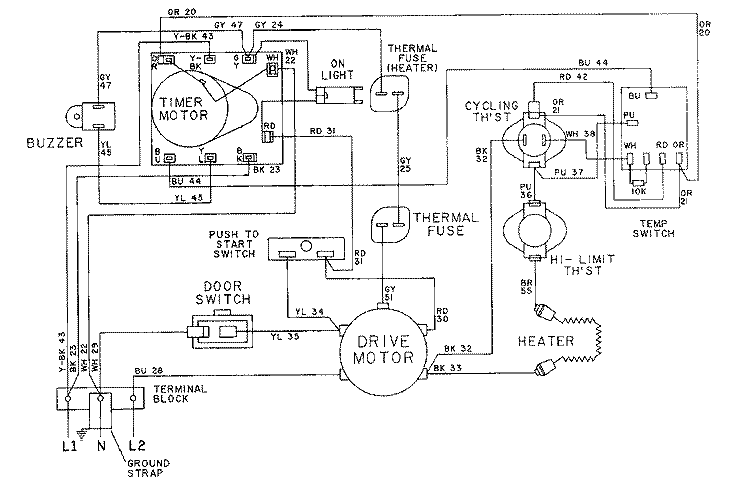 WIRING INFORMATION - LDE7334ACx Diagram and Parts List for LDE7334ACE  Maytag Dryer