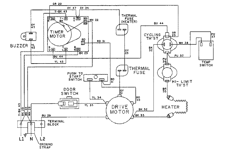 WIRING INFORMATION - LDE8304ACx Diagram and Parts List for LDE8304ACE  Maytag Dryer