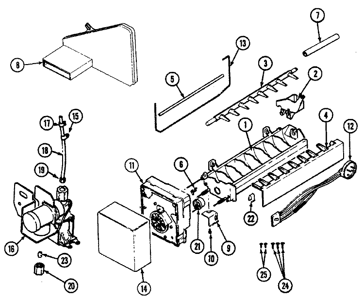 OPTIONAL ICE MAKER KIT (RAE3100AAX) Diagram and Parts List for RTC1900CAE  Maytag Refrigerator