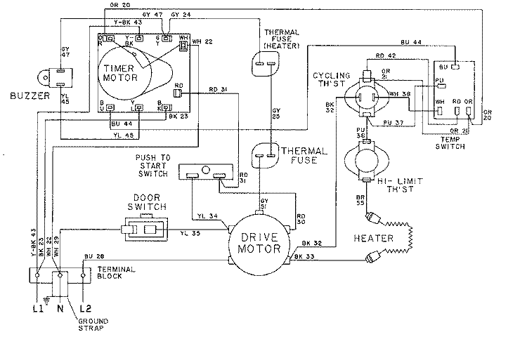 WIRING INFORMATION - LDE8404ACx Diagram and Parts List for LDE8404ACL  Maytag Dryer