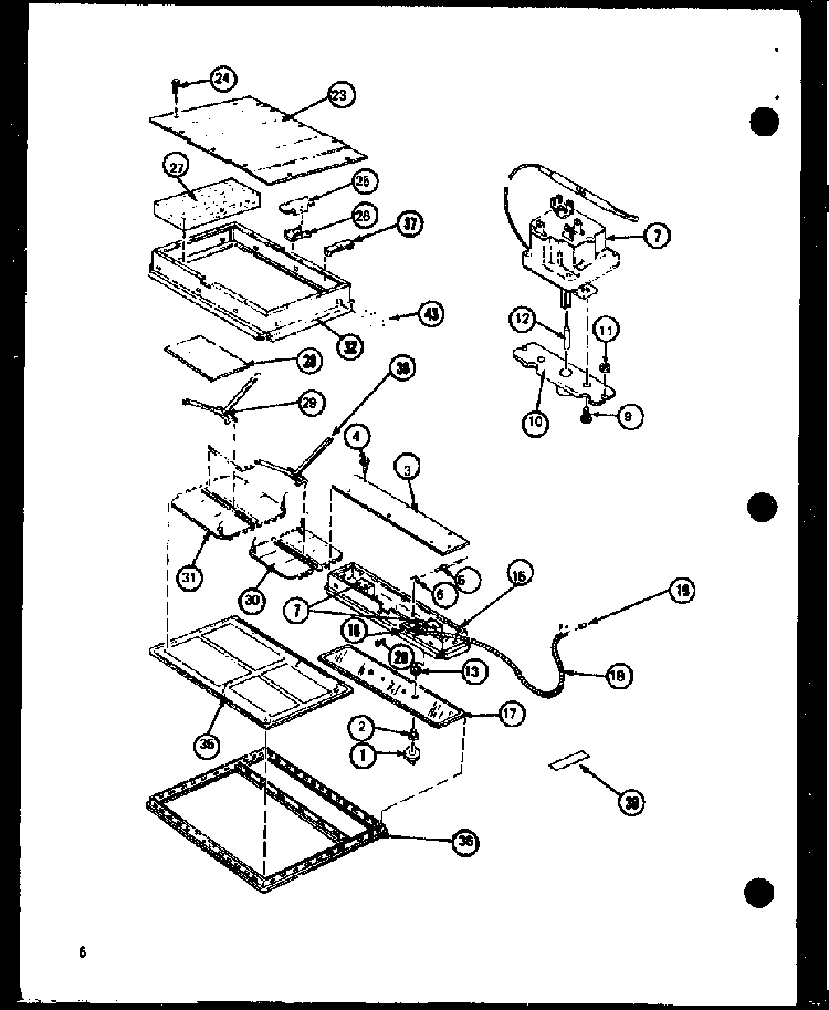 Section 1 Diagram and Parts List for AKG-20S-P85124-5S  Amana Cooktop