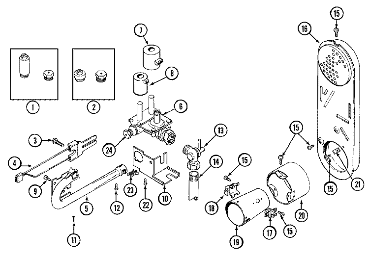 GAS VALVE Diagram and Parts List for LSG7806ABM  Maytag Washer Dryer Combo
